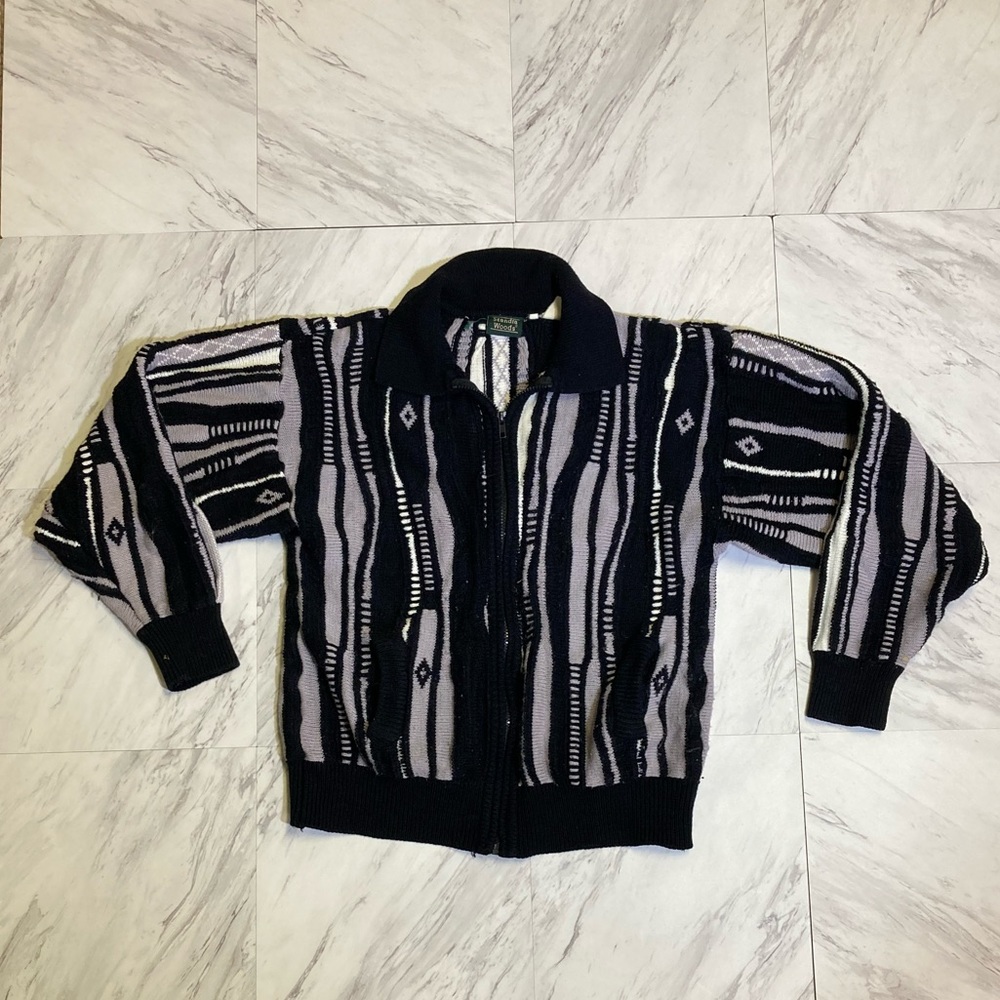 Vintage coogie style zip up cardigan